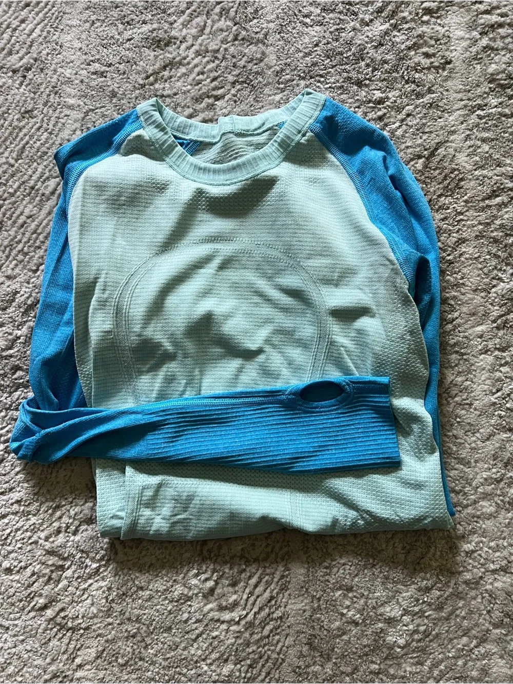 lululemon athletica Mint Body Long-Sleeve (Color Block) Top